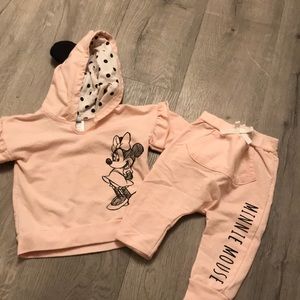 Disney Minnie ruffle hoodie and pants set